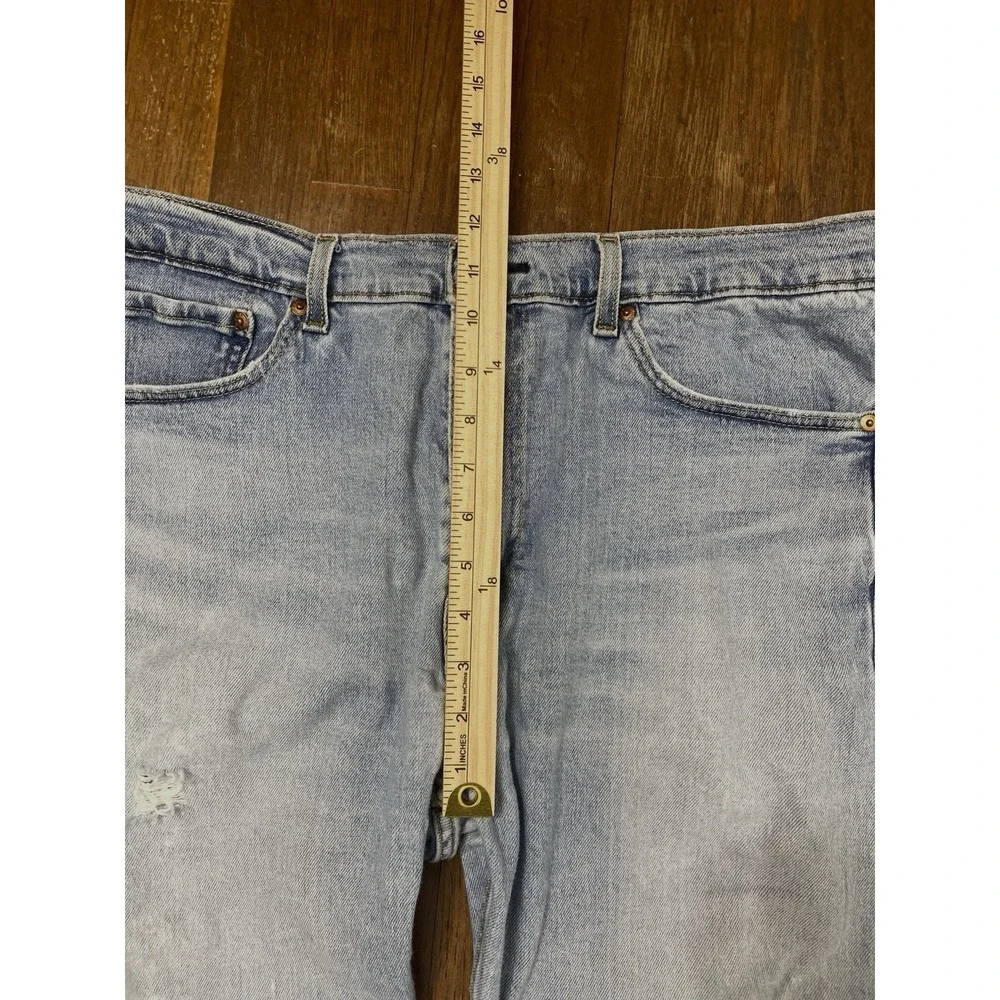 Levis 505 Jeans Mens Sz 36x29 Fit Straight Leg Distressed Broken-In Light Wash‎